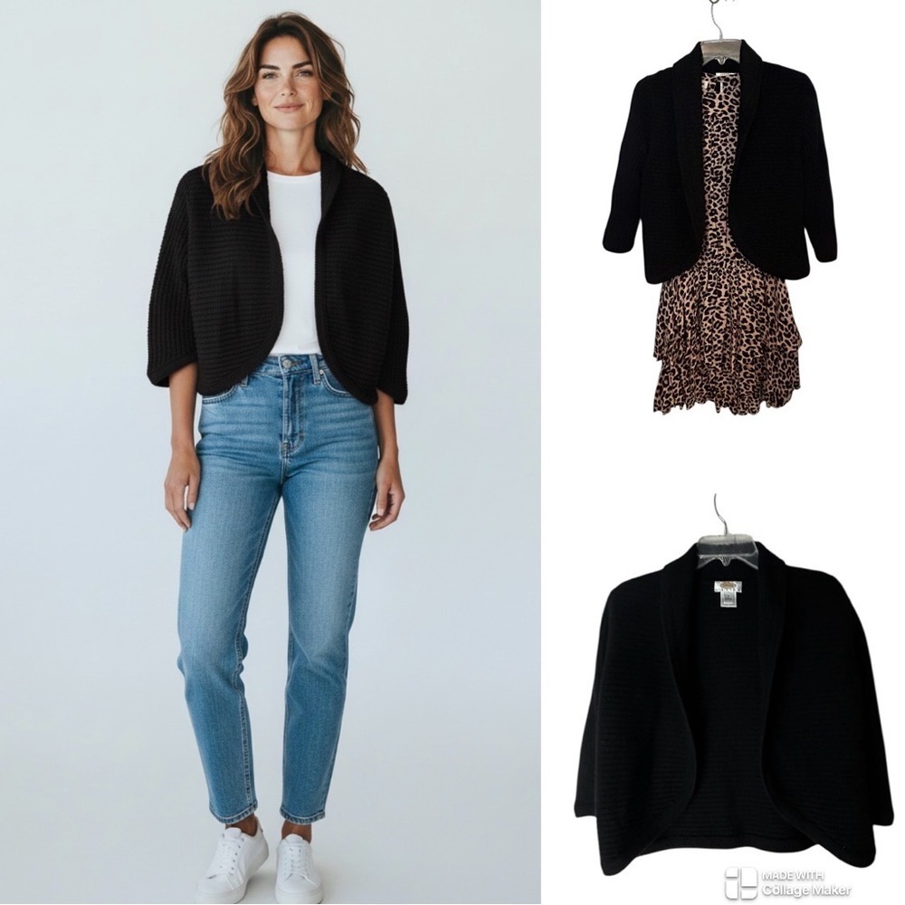 Talbots cashmere and silk open cardigan